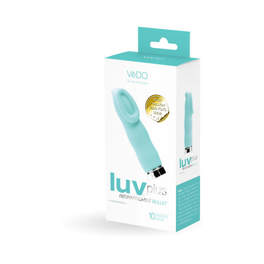 VeDO Luvplus Rechargeable Vibe - Tease Me Turquoise - Red Garter