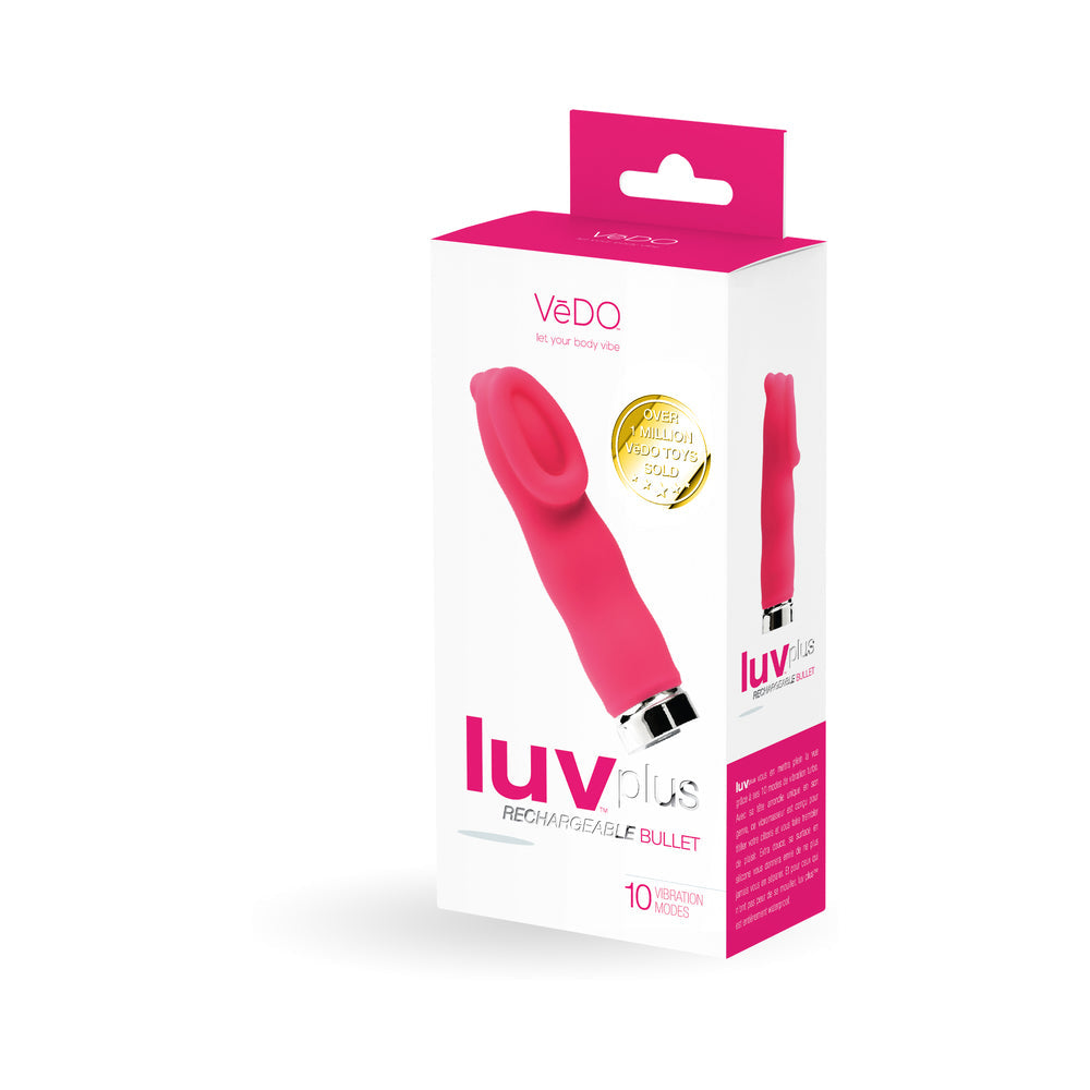 VeDO Luvplus Rechargeable Vibe - Foxy Pink - Red Garter