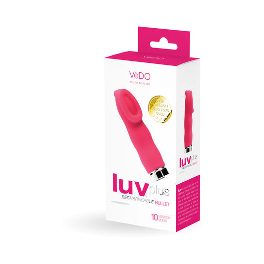 VeDO Luvplus Rechargeable Vibe - Foxy Pink - Red Garter