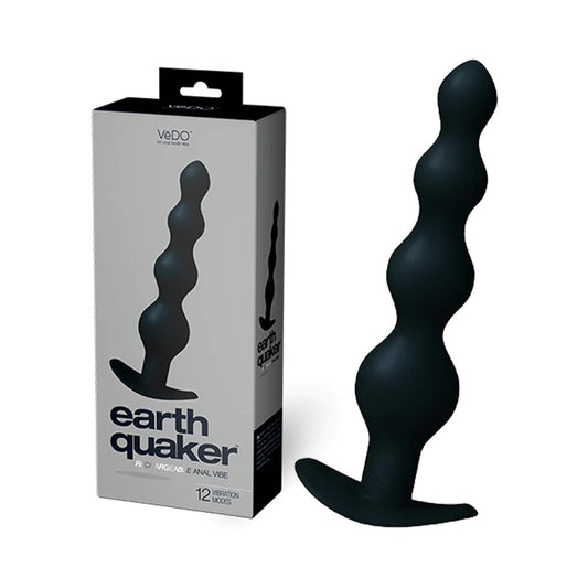 VeDO Earth Quaker Anal Vibe - Just Black - Men''s - Red Garter
