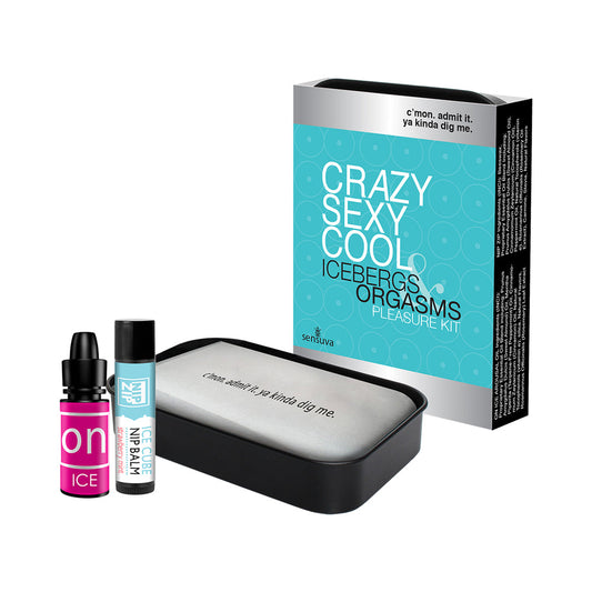 Sensuva Crazy Sexy Cool Icebergs & Orgasms Pleasure Kit - Red Garter