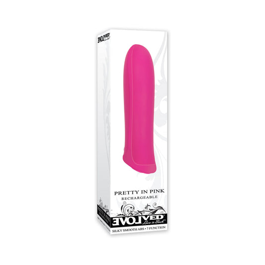 Evolved Pretty in Pink Rechargeable Silicone Bullet Vibrator - Red Garter