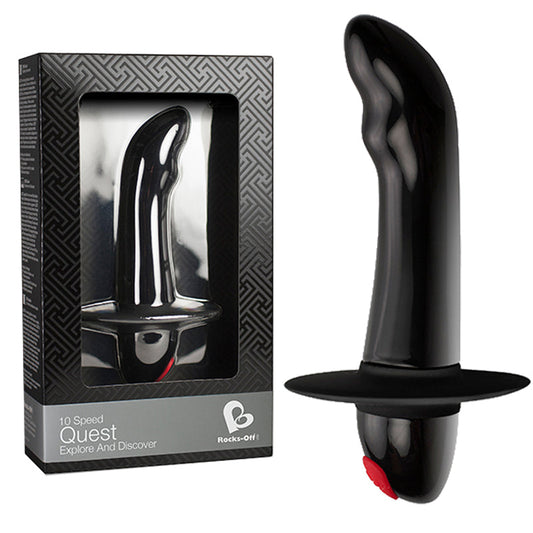 Quest Prostate Bullet Black - Red Garter
