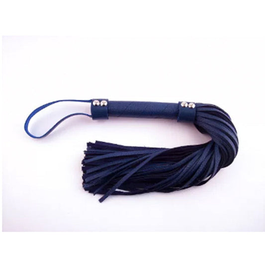 Rouge H-Style Leather Flogger Blue - Red Garter