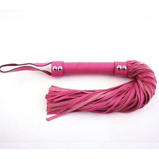 Rouge H-Style Leather Flogger Pink - Red Garter