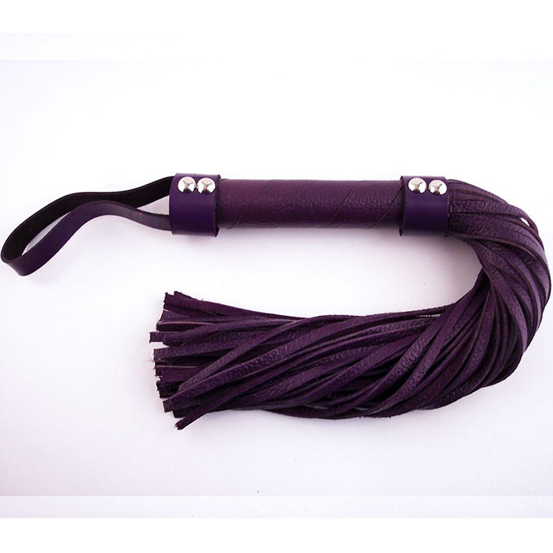 Rouge H-Style Leather Flogger Purple - Red Garter
