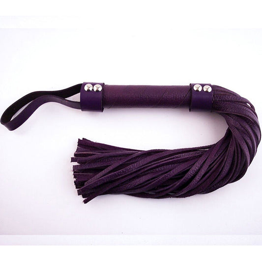 Rouge H-Style Leather Flogger Purple - Red Garter