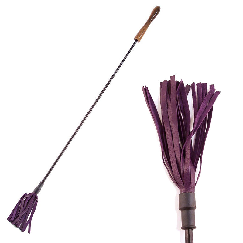 Rouge Riding Crop with Rounded Wooden Handle Purple - Red Garter