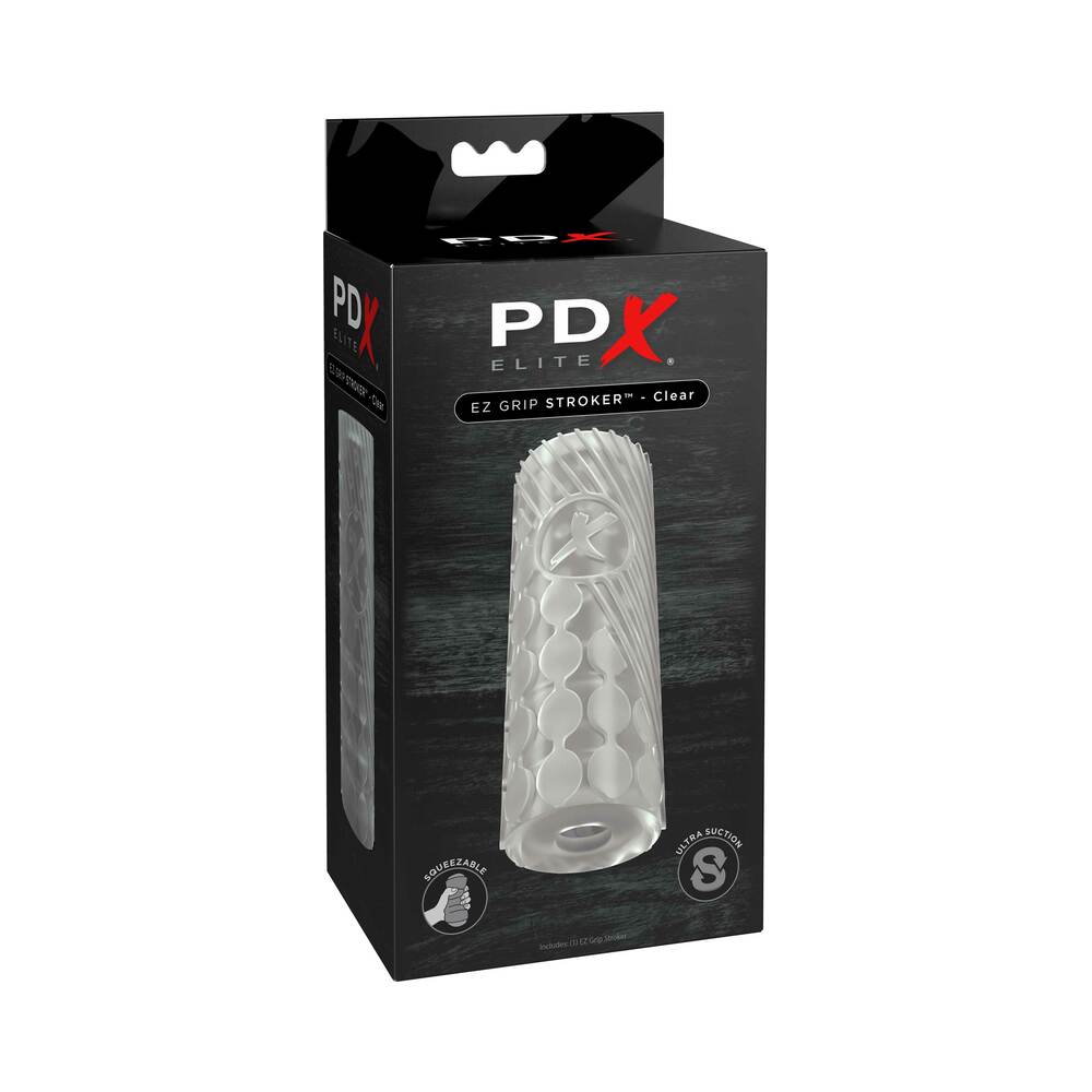 PDX Elite EZ Grip Stroker Clear - Red Garter