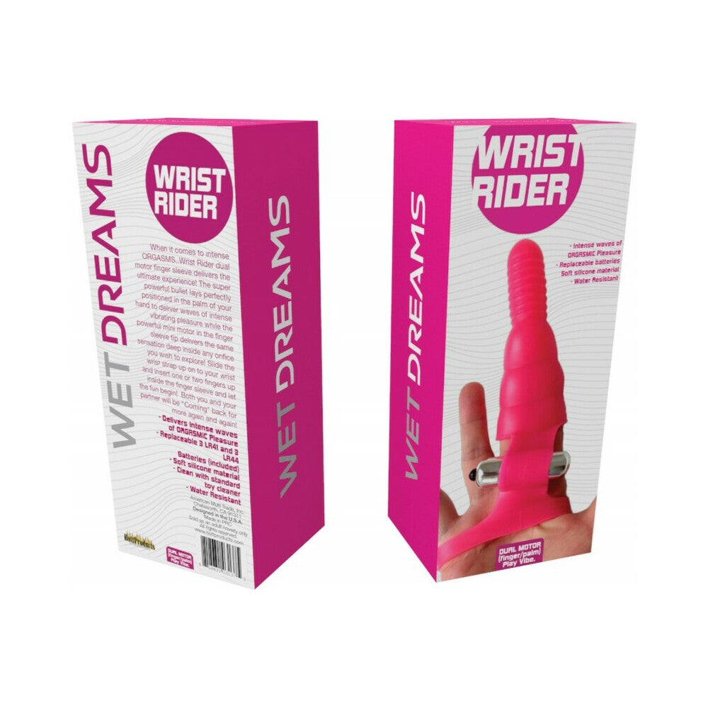 Wet Dreams Wrist Rider Dual Motor Finger Play Sleeve With Wrist Strap Multi Speed