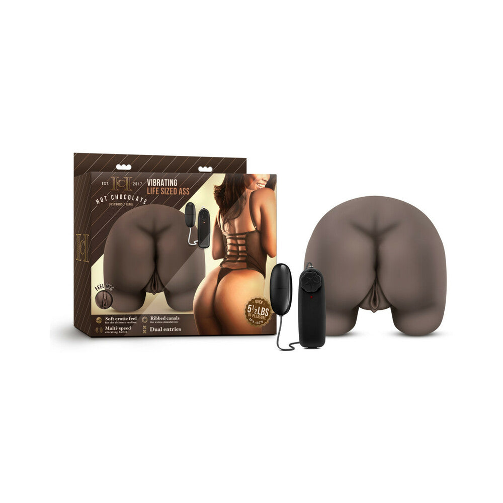 Blush Hot Chocolate Luscious Tiana Vibrating Life-Sized Masturbator Brown - Red Garter