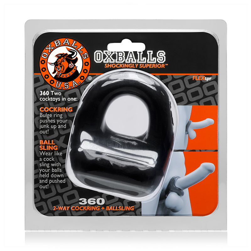 OxBalls 360, Cockring & Ballsling, Black - Red Garter
