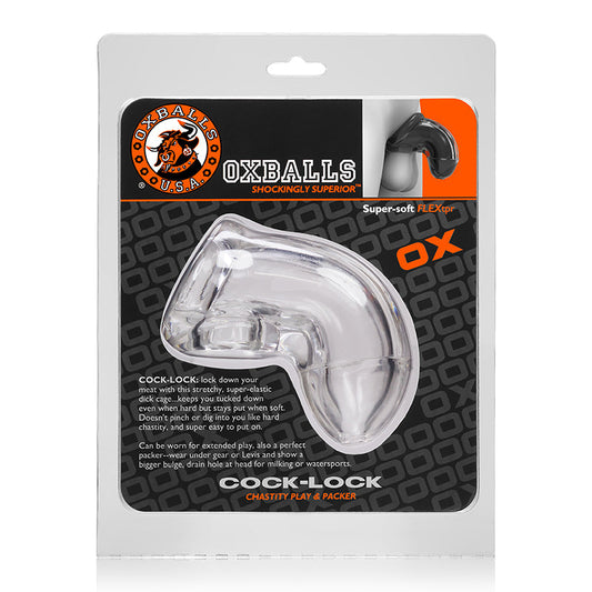 OxBalls Cock-Lock, Chastity, Clear - Red Garter