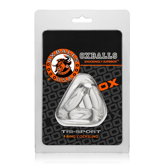 OxBalls Tri-Sport, Cocksling, Clear - Red Garter