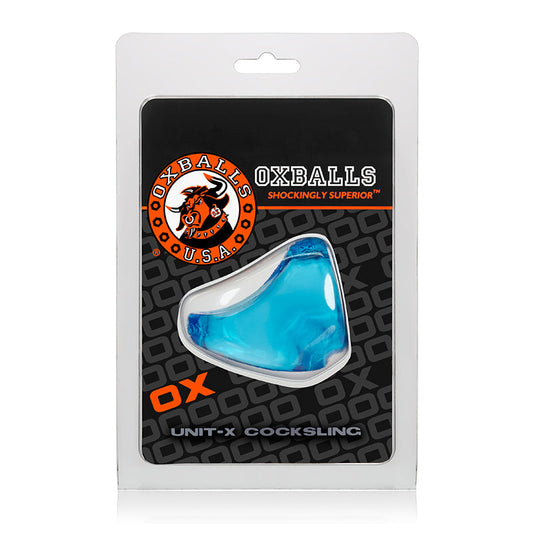OxBalls Unit-X, Cocksling, Ice Blue - Red Garter