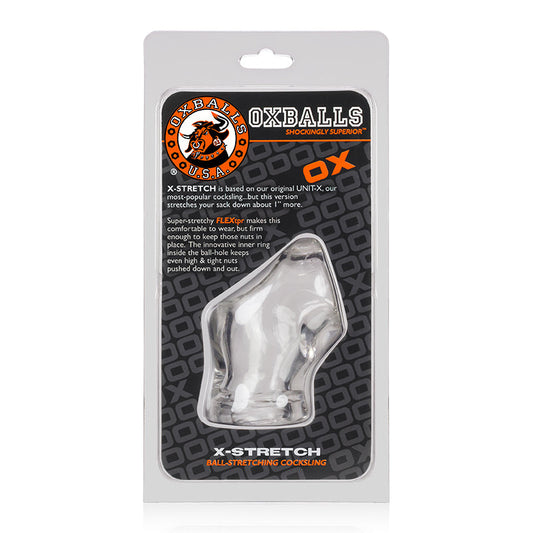 OxBalls Unit-X Stretch, Cocksling, Clear - Red Garter