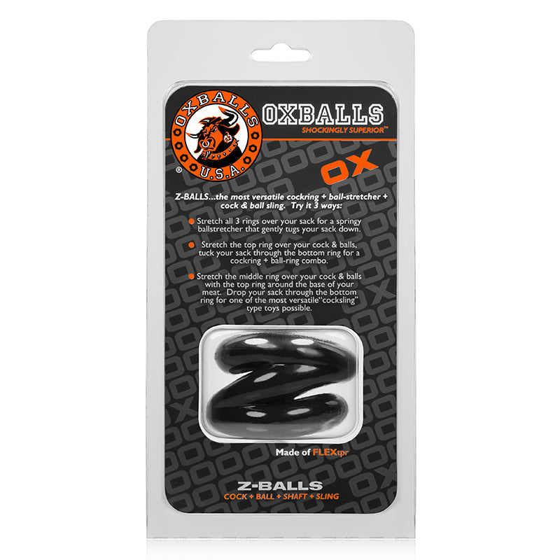 OxBalls Z-Balls, Ballstretcher, Black - Red Garter