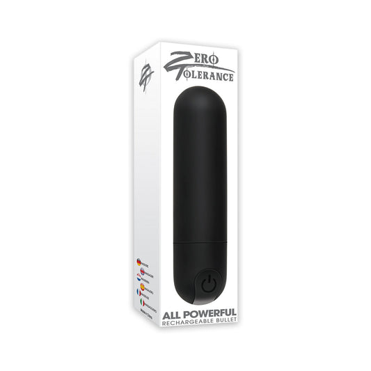 Zero Tolerance All Powerful Rechargeable Bullet Vibrator Black - Red Garter