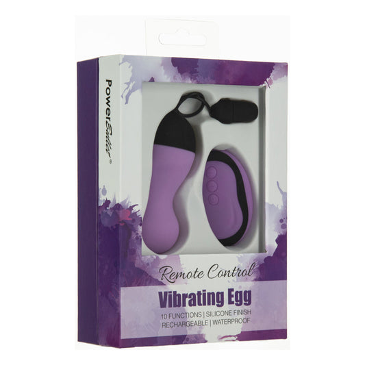 Power Bullet Vibrating Remote Control Egg Purple - Red Garter