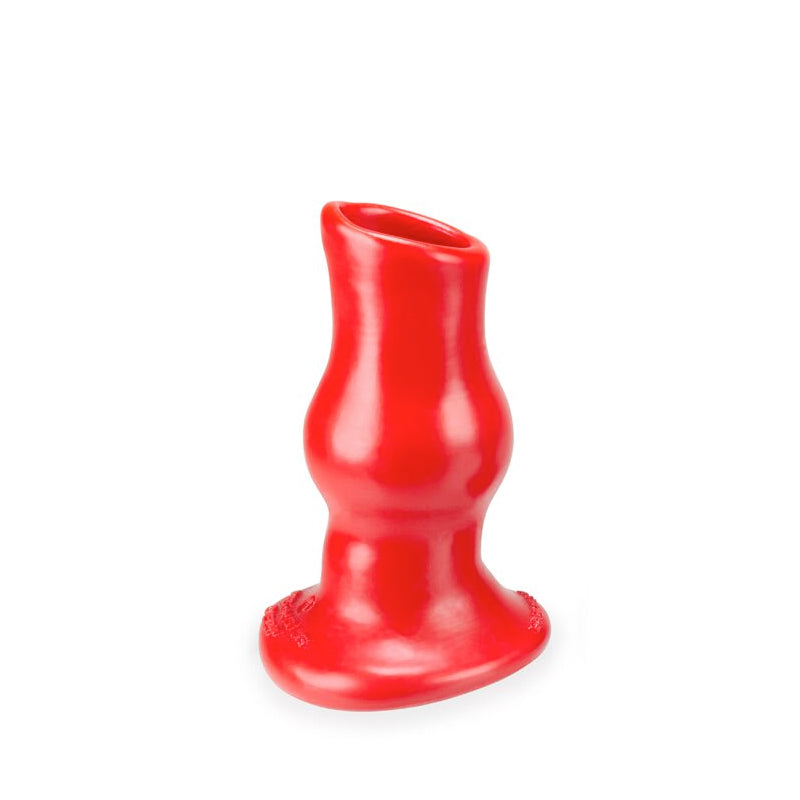 OxBalls Pig Hole Deep-1, Hollow Plug, Small, Red - Red Garter