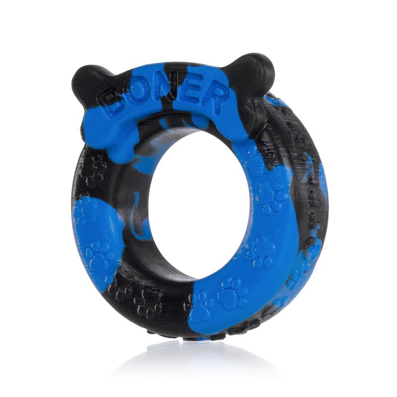 OxBalls Boner Cockring, Blue/Black - Red Garter