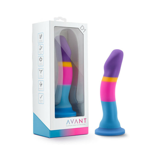 Avant D1 Hot ''n'' Cool 7.5 in. Silicone Dildo - Red Garter