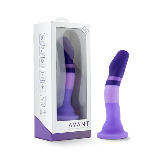 Avant D2 Purple Rain 7.5 in. Silicone Dildo - Red Garter