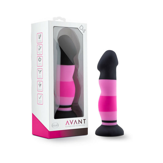 Avant D4 Sexy in Pink 8 in. Silicone Dildo - Red Garter