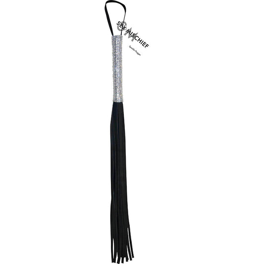 Sportsheets Sex & Mischief Sparkle Flogger Black - Red Garter