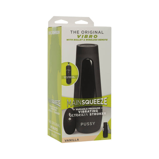 Main Squeeze The Original Vibro Pussy Vanilla - Red Garter