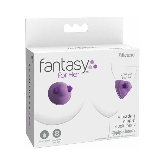 Pipedream Fantasy For Her Silicone Vibrating Nipple Suck-Hers Purple - Red Garter