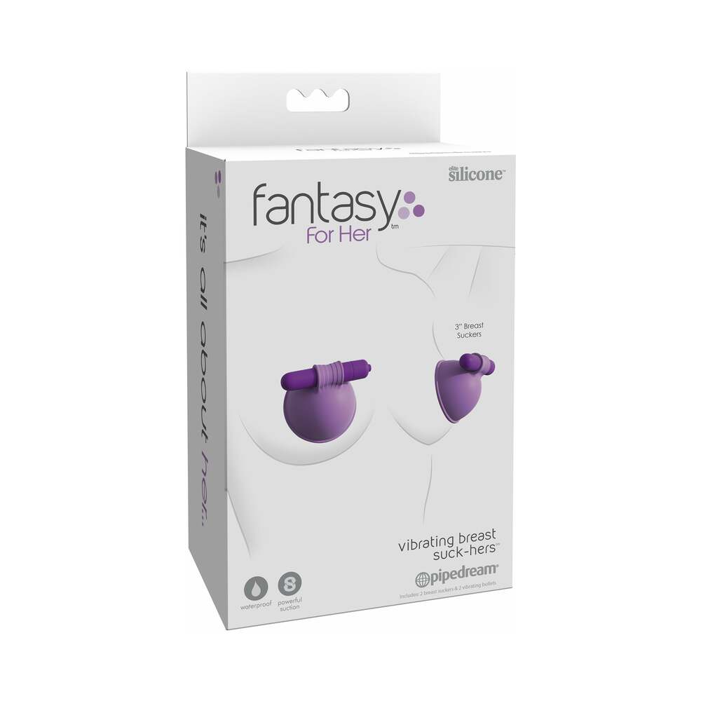 Pipedream Fantasy For Her Silicone Vibrating Breast Suck-Hers Purple - Red Garter
