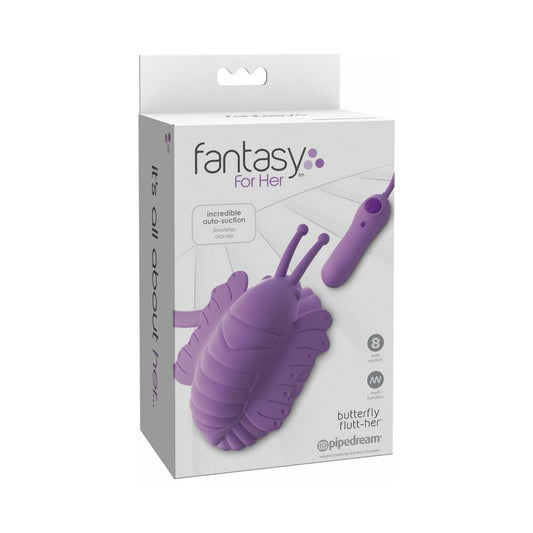 Pipedream Fantasy For Her Butterfly Flutt-Her Vibrating Suction Stimulator Purple - Red Garter