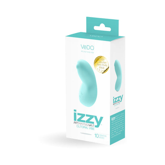 VeDO Izzy Rechargeable Clitoral Vibe - Tease Me Turquoise - Red Garter