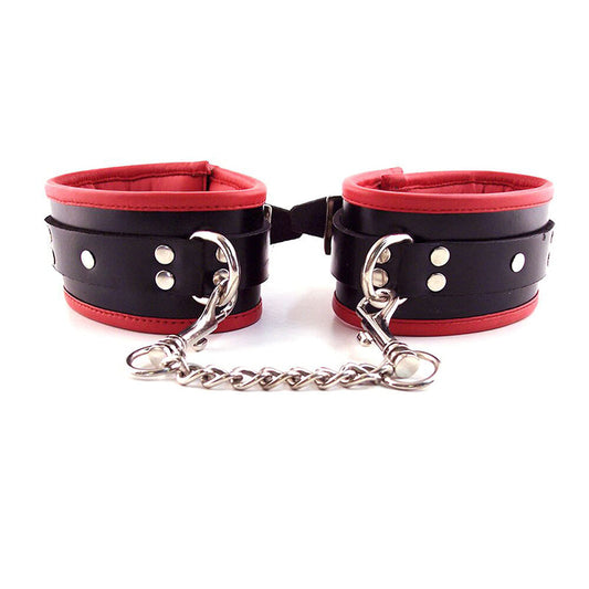 Rouge Padded Ankle Cuff Black/Red - Red Garter