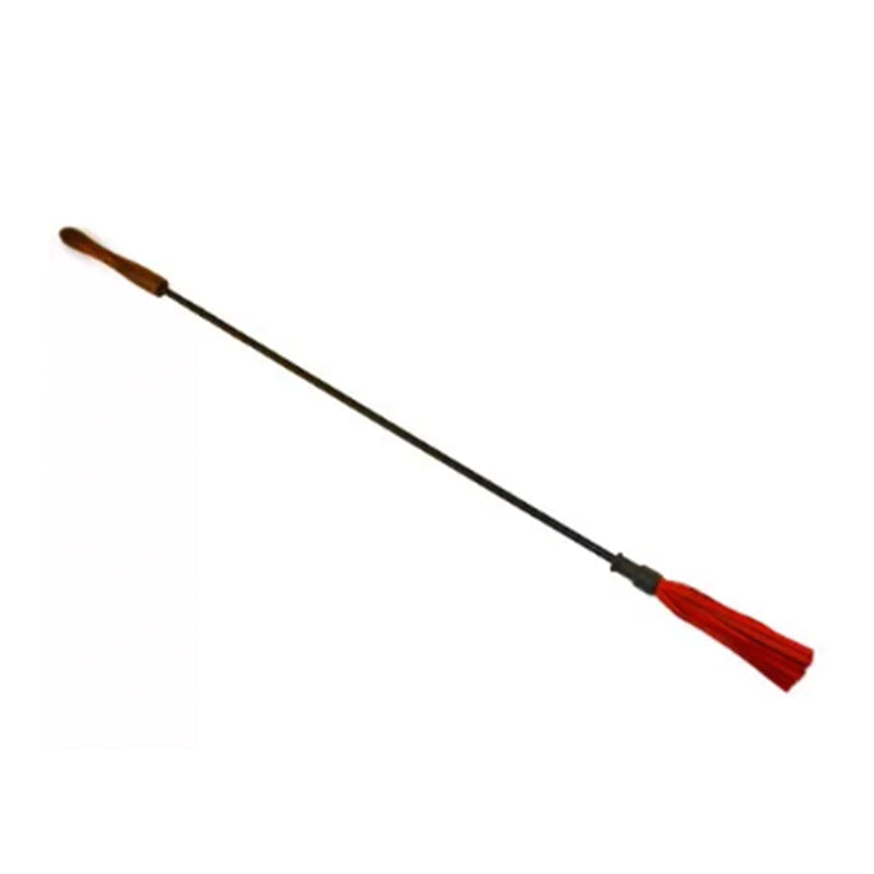 Rouge Wooden Handle Riding Crop Red - Red Garter