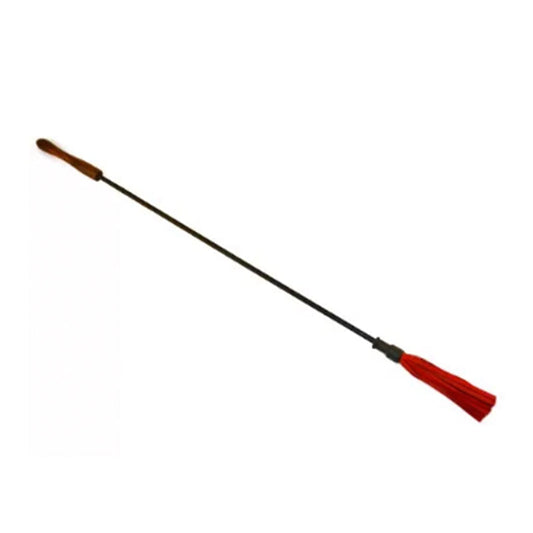 Rouge Wooden Handle Riding Crop Red - Red Garter