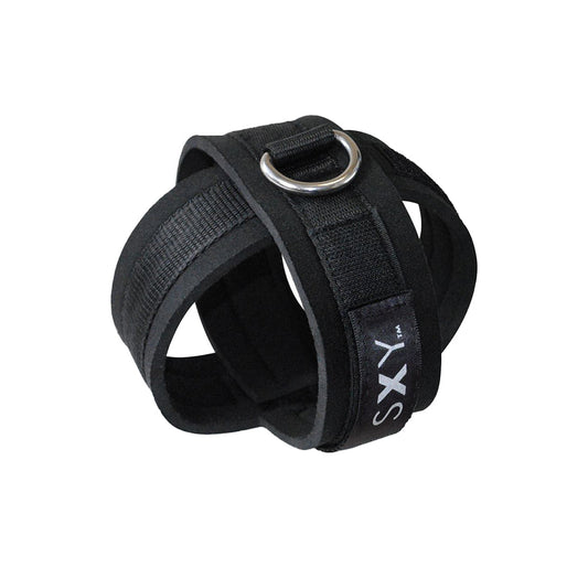 SXY Perfectly Bound Deluxe Neoprene Cross Cuffs - Red Garter