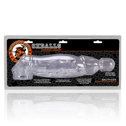 OxBalls Butch Cocksheath Clear - Red Garter