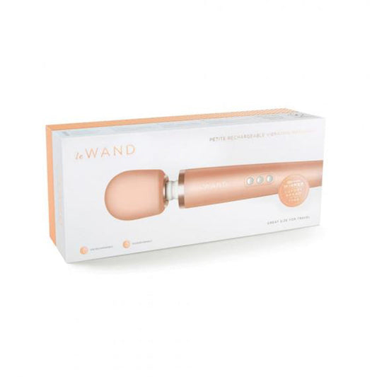 Le Wand Petite Rechargeable Vibrating Massager Rose Gold - Red Garter