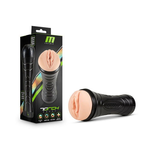 Blush M for Men Torch Pussy Vagina Stroker Beige - Red Garter
