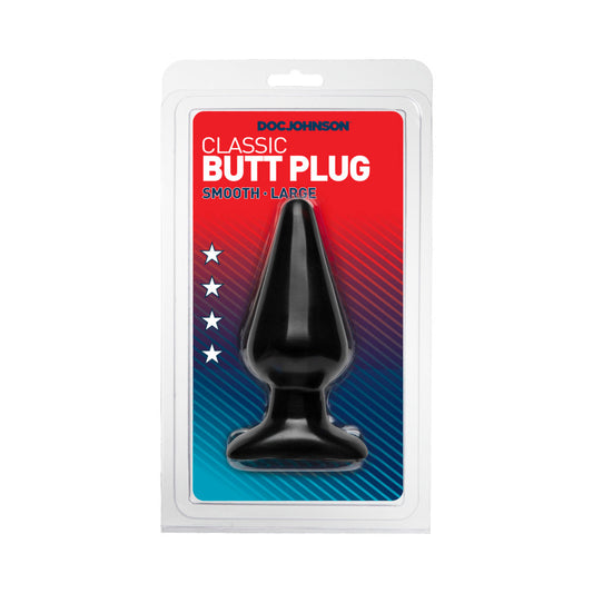 Large Butt Plug (Black) - Red Garter