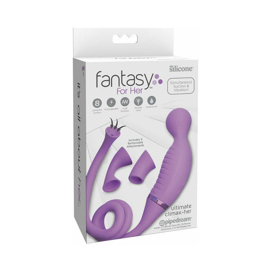 Pipedream Fantasy For Her Ultimate Climax-Her Dual Stimulator Purple - Red Garter