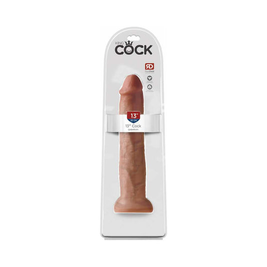 Pipedream King Cock 13 in. Cock Realistic Dildo With Suction Cup Tan - Red Garter