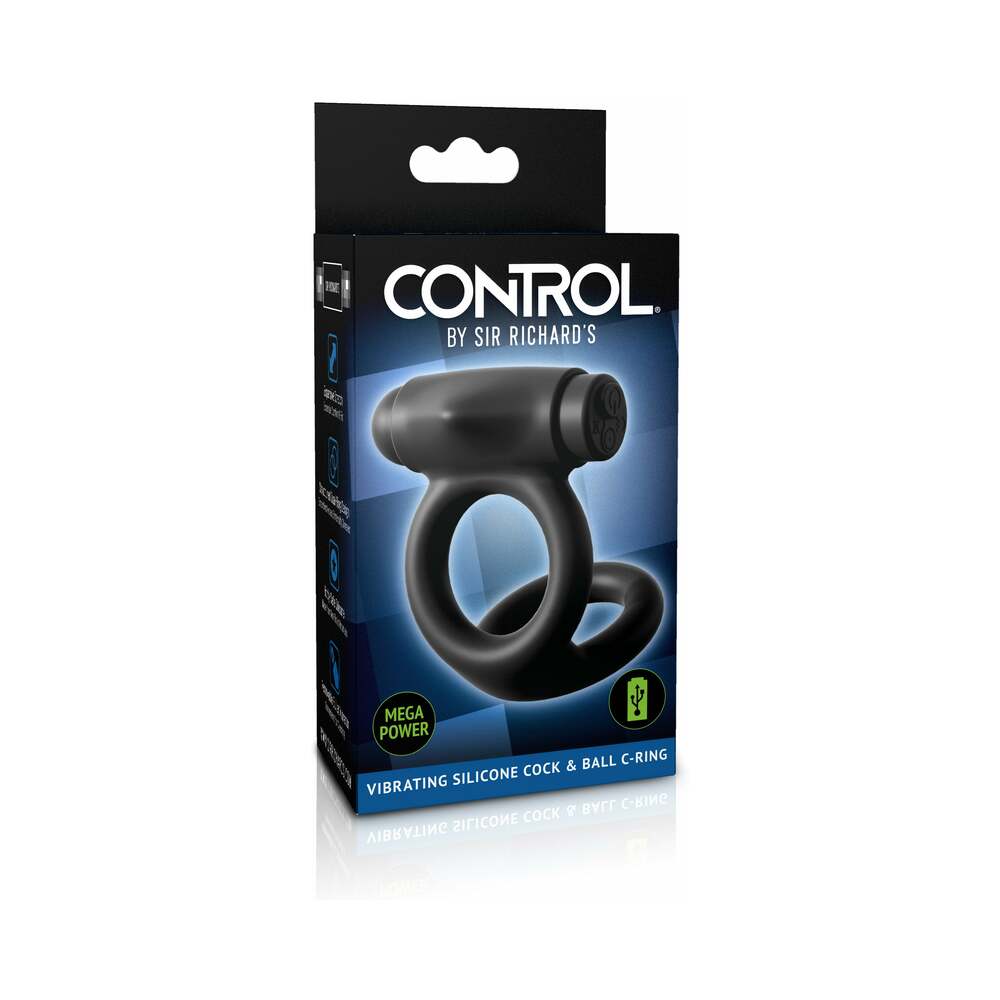 Sir Richard''s Control Vibrating Silicone Cock & Ball C-Ring - Red Garter