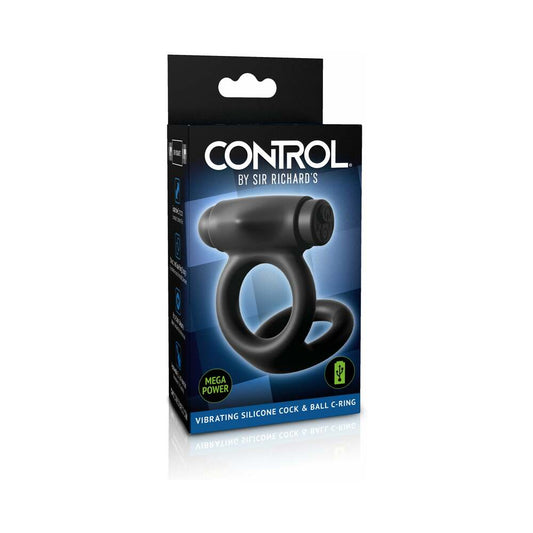 Sir Richard''s Control Vibrating Silicone Cock & Ball C-Ring - Red Garter
