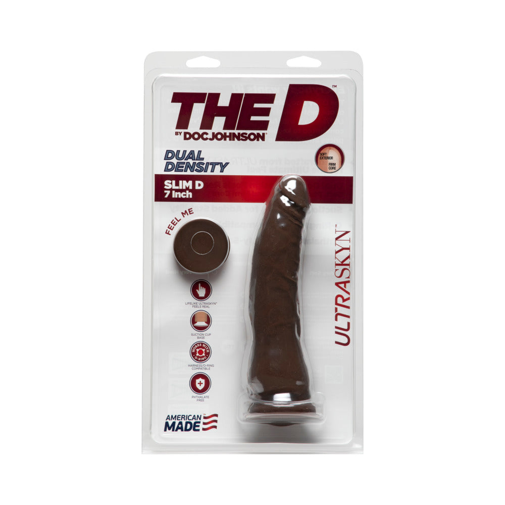 The D Thin 7in ULTRASKYN Chocolate - Red Garter