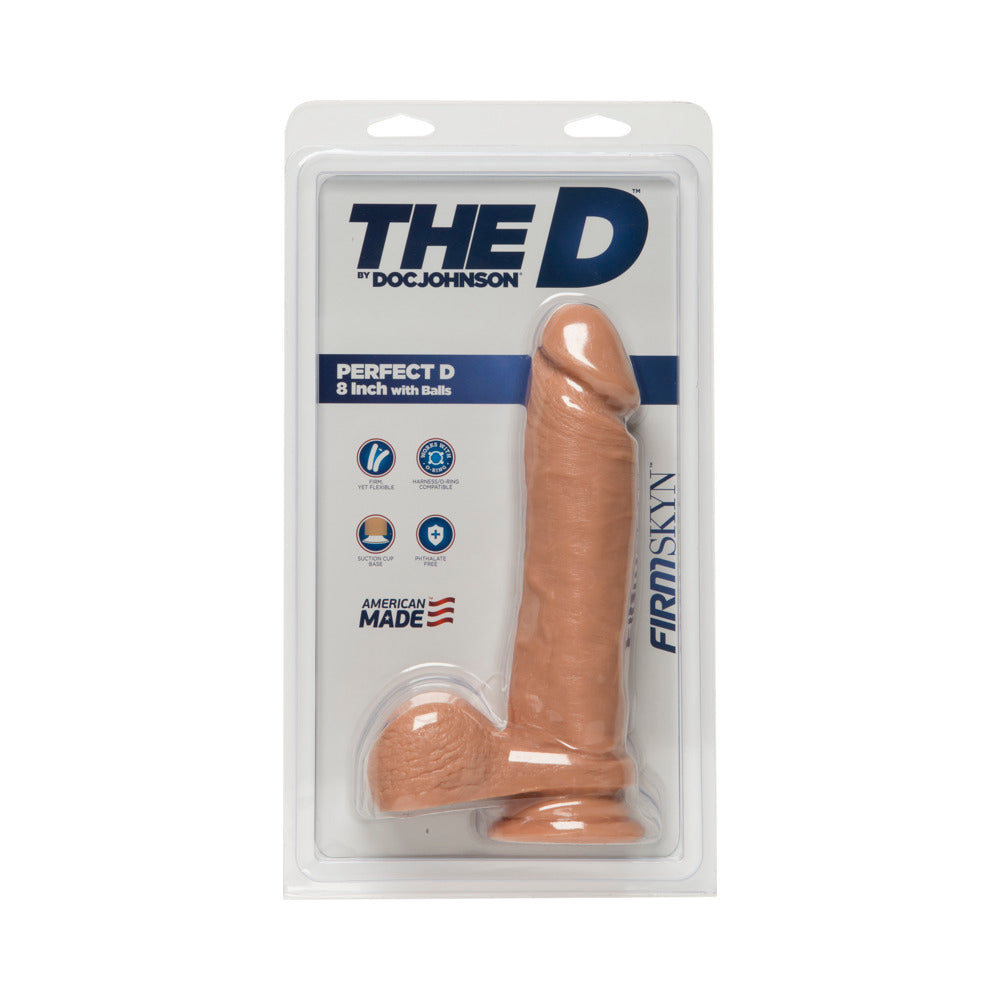 The D Perfect 8in FIRMSKYN Vanilla - Red Garter