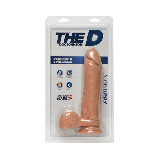 The D Perfect 8in FIRMSKYN Vanilla - Red Garter