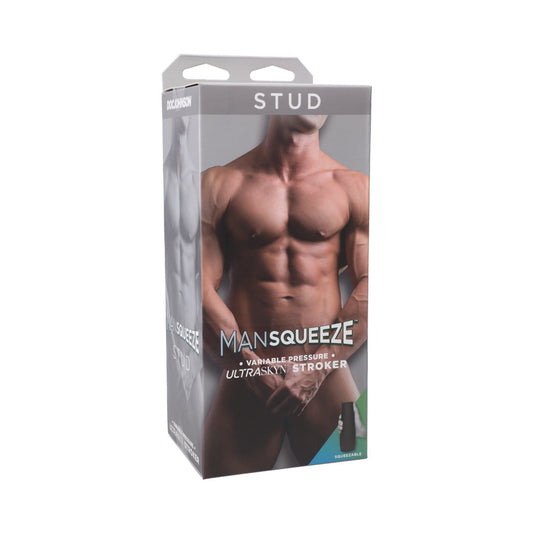 Man Squeeze Stud Ass Vanilla - Red Garter